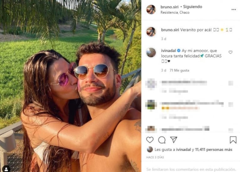 Ivana Nadal y su novio, Bruno, viajaron a Resistencia: "Qué locura tanta felicidad"