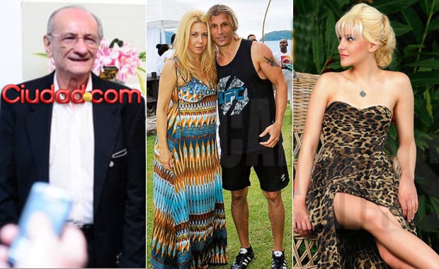 Izquierda: Hugo Caniggia, padre de Claudio. Centro: Nannis y Caniggia. Der: Charlotte Caniggia. (Fotos: Web y Caras)