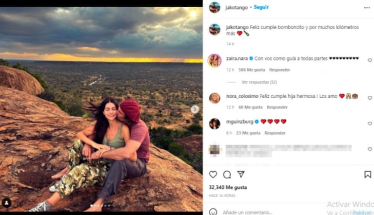 Jakob von Plessen sorprendió a Zaira Nara con un romántico mensaje, con fotos inéditas de su viaje por África