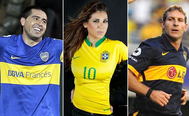 Jaqueline Dutrá, Román Riquelme y Martín Palermo. (Foto: Web)