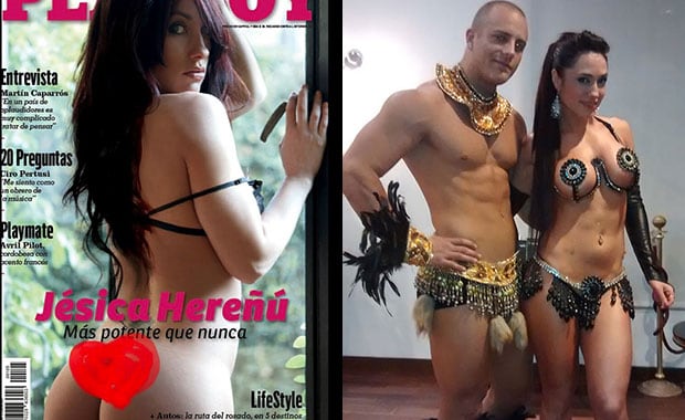 Jésica Hereñú, tapa de Playboy y con nuevo novio: Ezequiel Meinardi, bailarín argentino de 27 años. (Fotos: Playboy y álbum personal Jésica Hereñú)