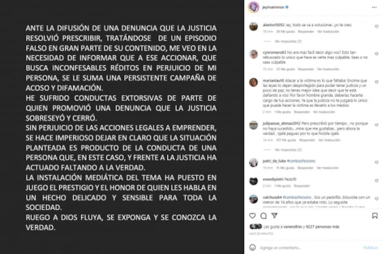 Jey Mammon se defendió de las acusaciones de abuso con un comunicado: "He sufrido extorsión"