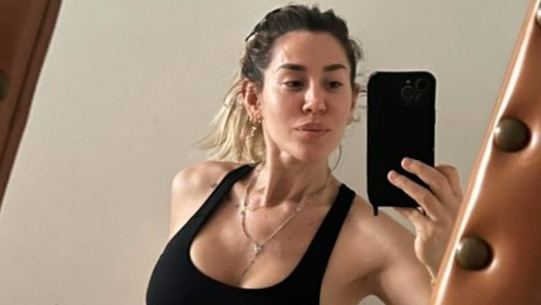 Jimena Barón compartió una sensual foto tras haber entrenado.