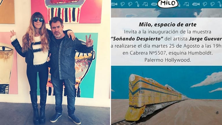 Jimena Barón inaugura una muestra de arte de su papá con Milo Lockett