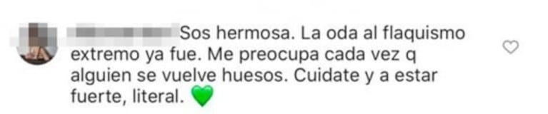 Jimena Barón reapareció en las redes en medio de los rumores sobre Osvaldo y sus seguidores se mostraron preocupados por su delgadez