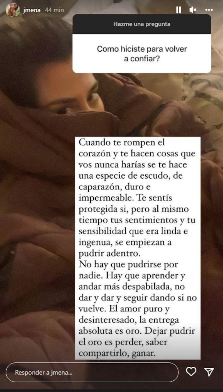 Jimena Barón reveló cómo logró confiar en el amor nuevamente: "Cuando te rompen el corazón, se te hace una especie de escudo"