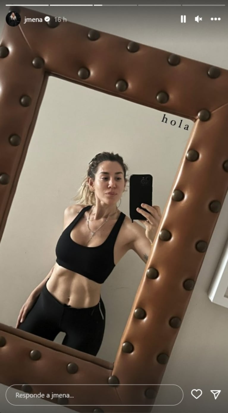 Jimena Barón se mostró después de entrenar y sumó miles de likes: transpirada y con marcado abdomen