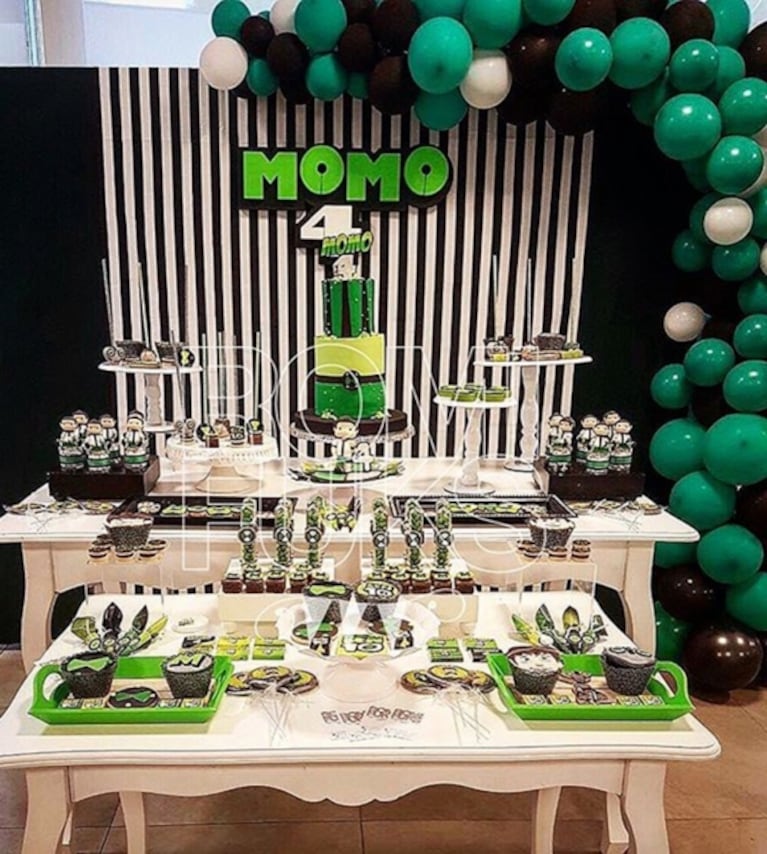 Jimena Barón y el súper festejo de cumple de su hijo: ambientación de Ben 10 y un candy bar impresionante