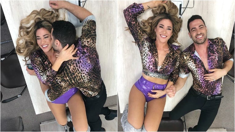 Jimena Barón y Mauro Caiazza, a los besos en una oficina de ShowMatch (Fotos: Instagram)