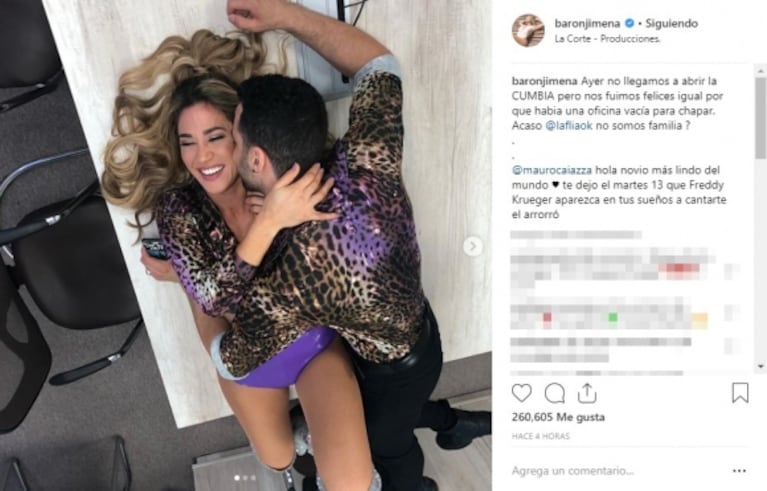 Jimena Barón y Mauro Caiazza, a los besos en una oficina de ShowMatch: ¡mirá las fotos!