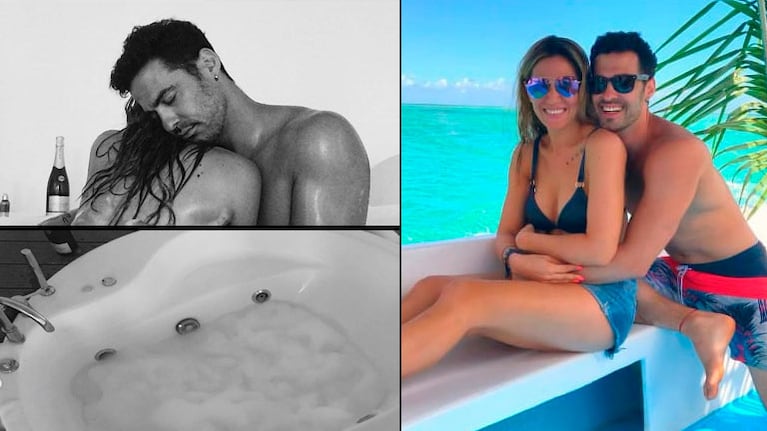 Jimena Barón y Mauro Caiazza, súper hot en el jacuzzi 