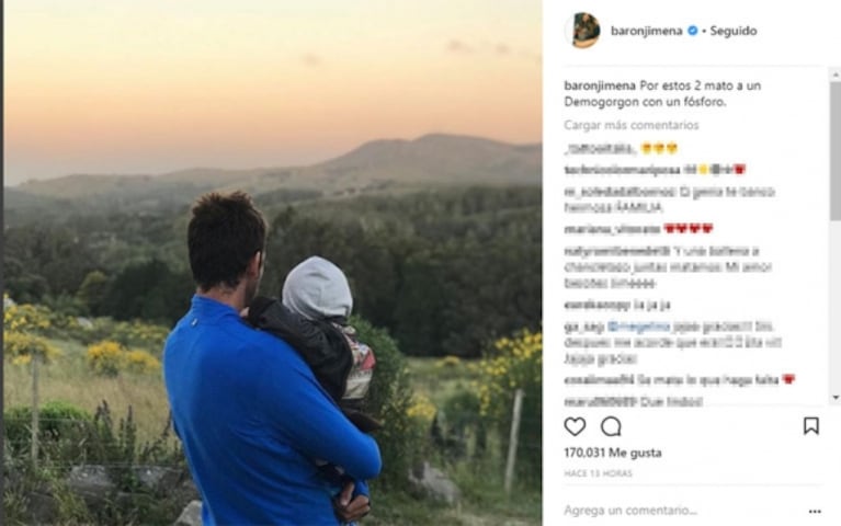 Jimena Barón y una postal súper dulce de Juan Martín Del Potro con Morrison en Tandil: "Por estos dos mato a un Demogorgon con un fósforo"