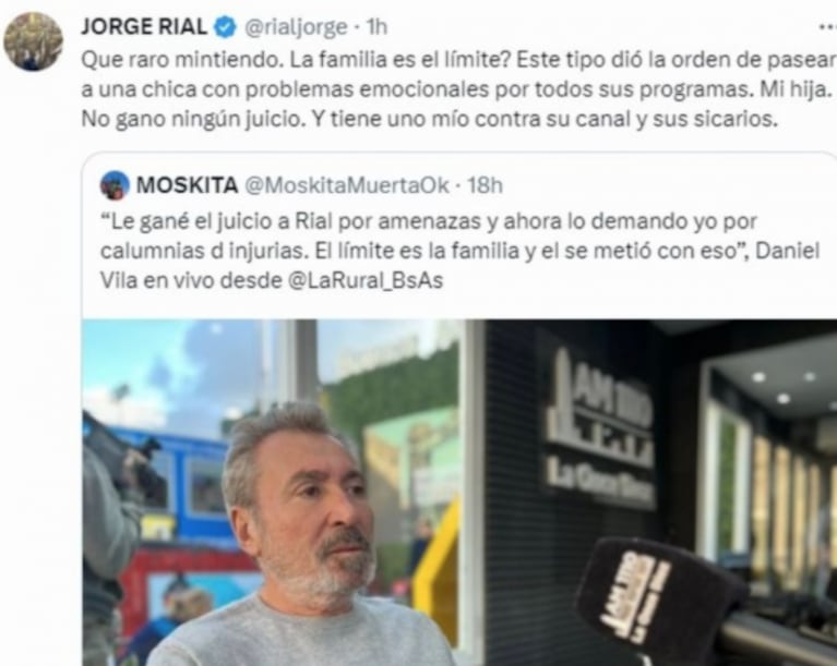 Jorge Rial apuntó fuerte contra Daniel Vila por su pelea mediática con Morena: sus filosas palabras