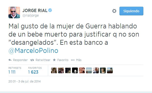 Jorge Rial expresó su opinión sobre los dichos de la mujer de Guerra (Fotos: Captura). 