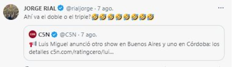 Jorge Rial ironizó sobre los dobles de Luis Miguel y comparó a Luis Ventura con el cantante de Los Palmeras