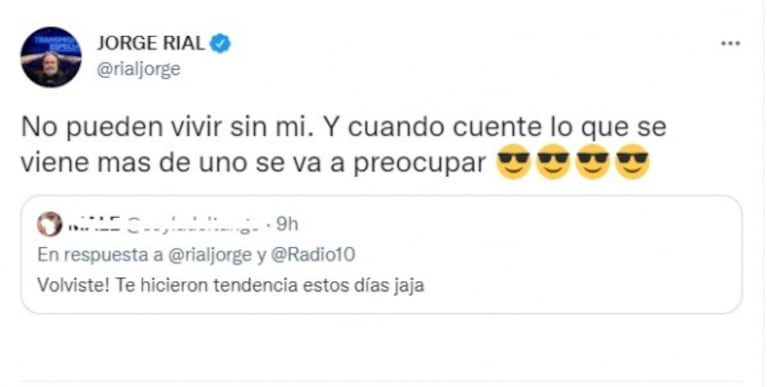 Jorge Rial lanzó un llamativo mensaje luego de su polémica con Josefina Pouso