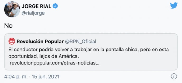 Jorge Rial reveló si se sumará a C5N tras su polémica salida de América: "No"