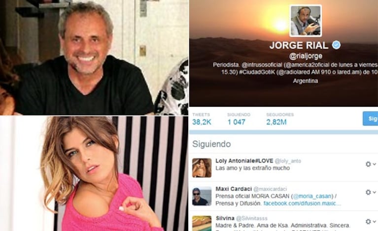 Jorge Rial volvió a seguir a Loly en Twitter. (Fotos: archivo Web y @rialjorge)