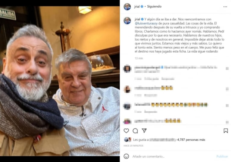 Jorge Rial y Luis Ventura se reconciliaron y se mostraron juntos: "Pedí disculpas por lo que era necesario"