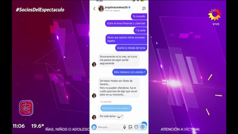 Jorgelina Cardoso habló con Socios del Espectáculo.