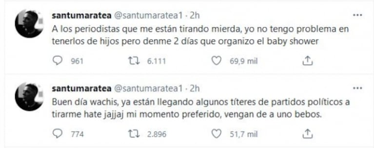 Juan Cruz Sanz cruzó fuerte a Santi Maratea por su movida solidaria para Corrientes: "Te falta nafta para tenerme de hijo"