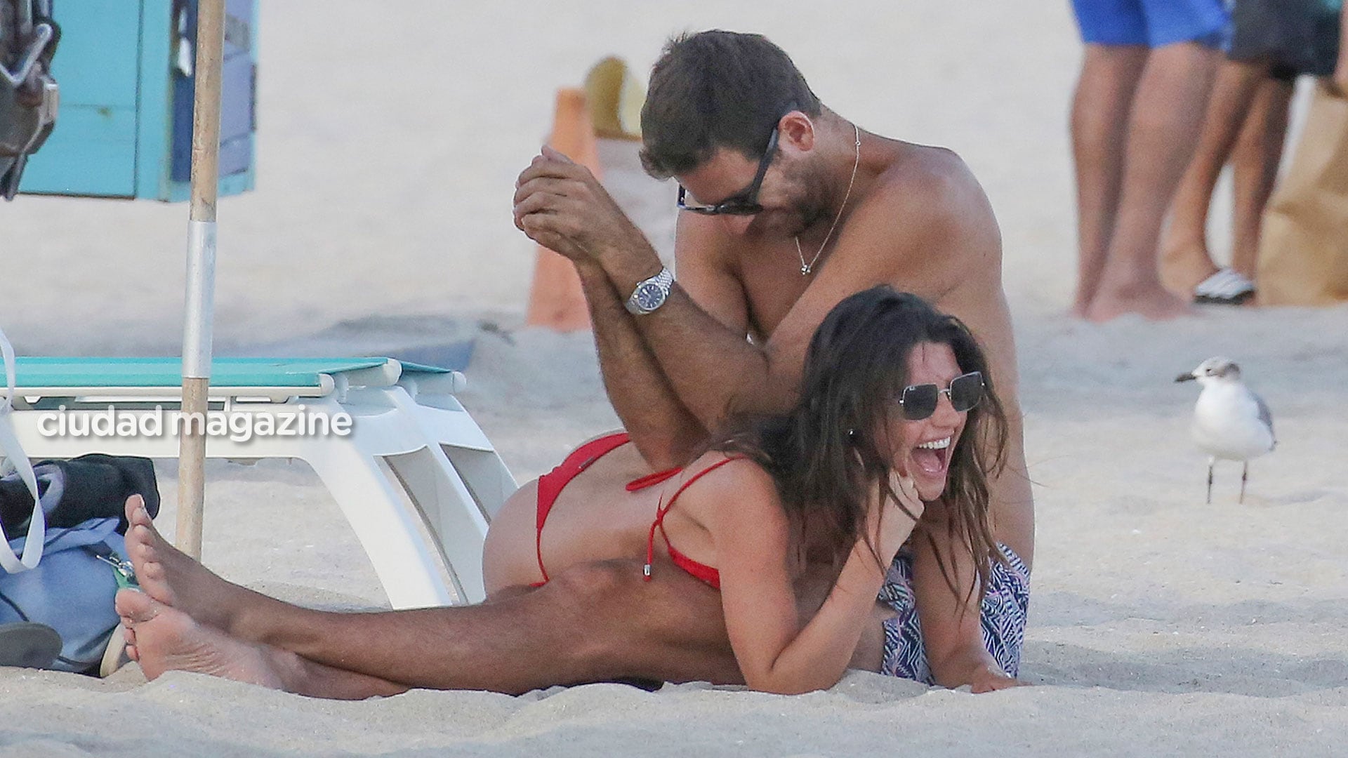 Juan Martín del Potro y Sofía Jujuy Jiménez, de vacaciones en Miami. (Foto: Grosby Group)