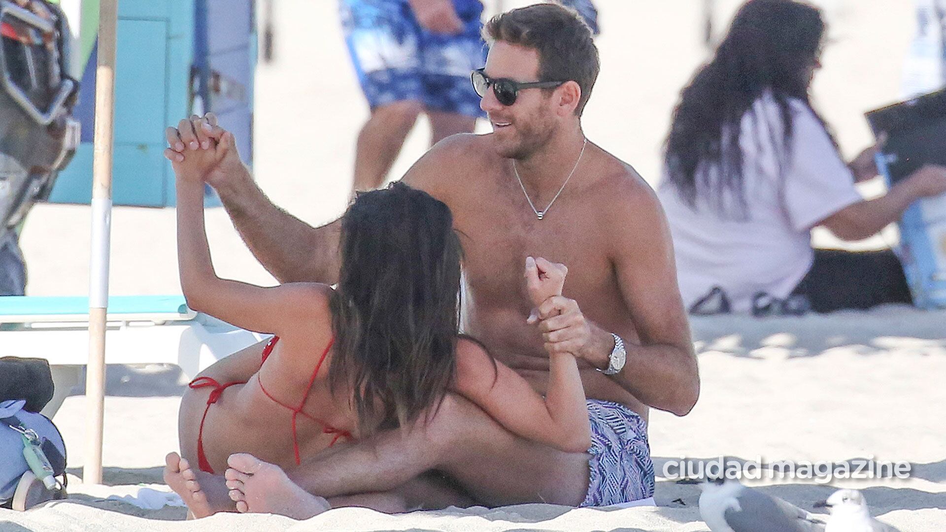 Juan Martín del Potro y Sofía Jujuy Jiménez, de vacaciones en Miami. (Foto: Grosby Group)