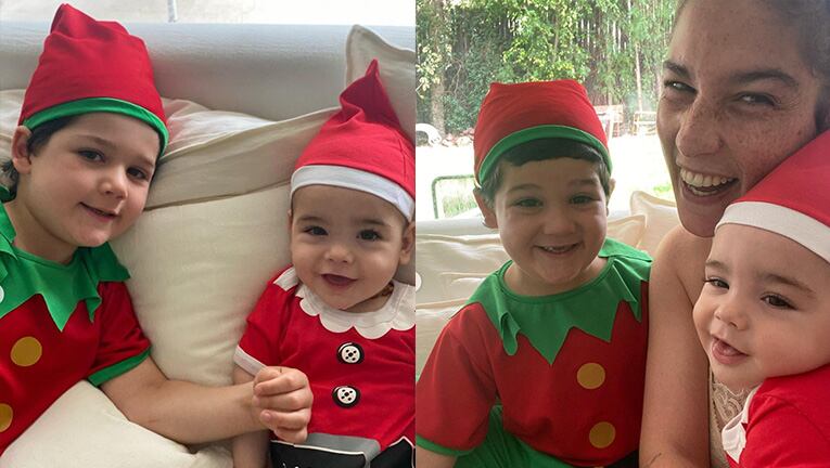 Juana Repetto compartió las fotos navideñas más tiernas de sus hijos.