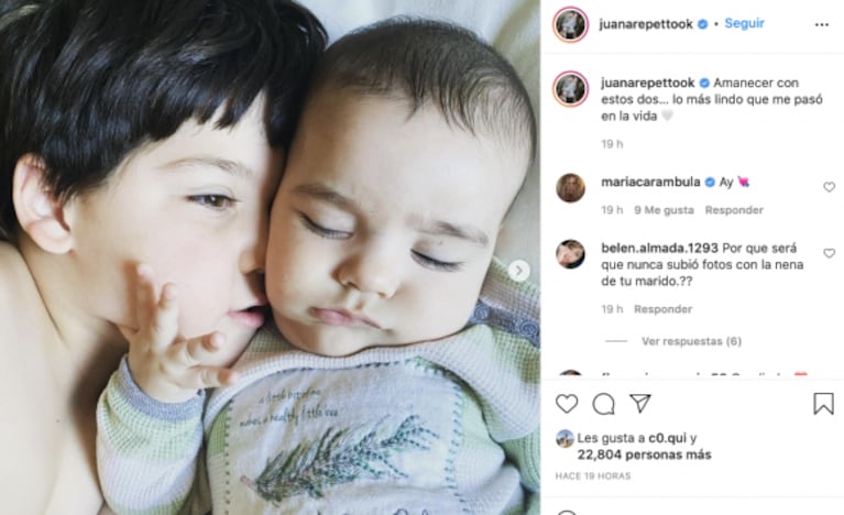 Juana Repetto le dedicó a sus hijos un conmovedor posteo: "Lo más lindo que me pasó en la vida"