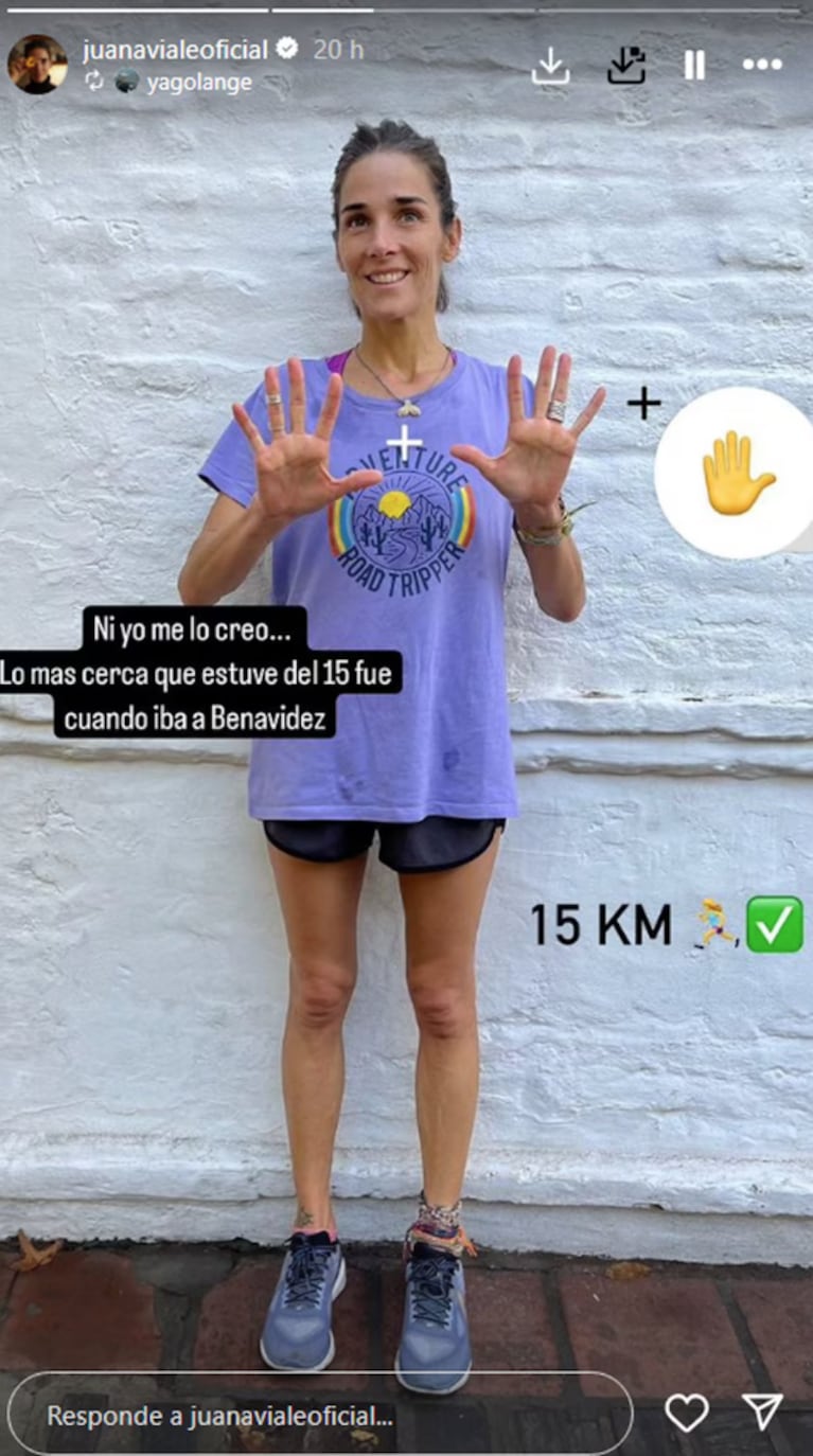 Juana se volvió fan del running. Foto: IG | juanavialeoficial