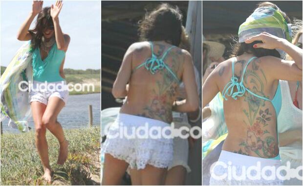 Juana Viale aprovechó su visita a Punta del Este y lució su nuevo tattoo. (Foto: PC3)