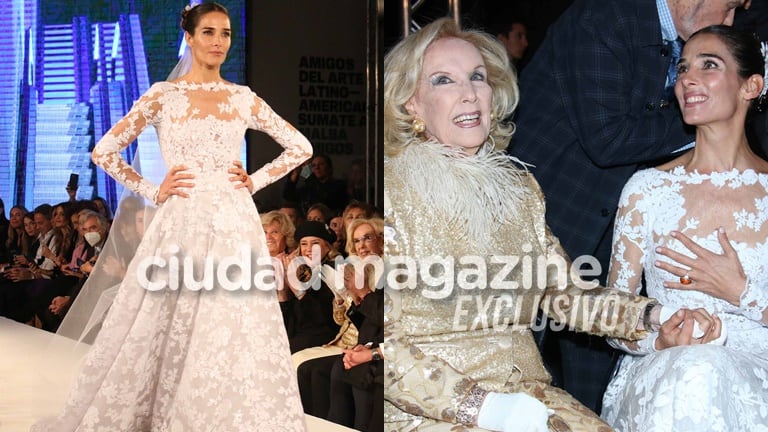 Juana Viale desfiló vestida de novia y Mirtha Legrand se emocionó (Fotos: Movilpress)