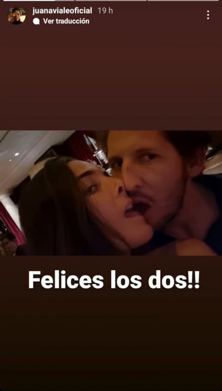 Juana Viale se mostró súper apasionada y a puro beso con su novio, Agustín Golenhorn: "Felices los dos"