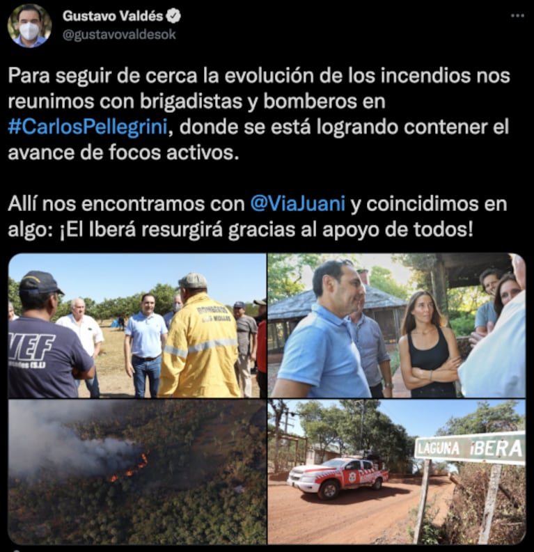 Juana Viale y Agustín Goldenhorn viajaron a Corrientes: "Resurgiremos gracias al apoyo de todos"