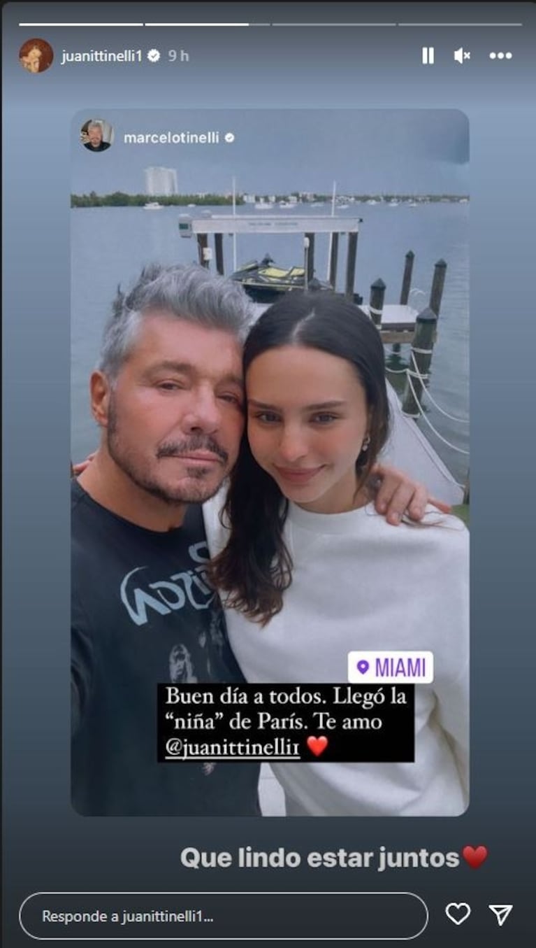 Juanita Tinelli se fue a Miami con su papá y la rompió con su traje de baño