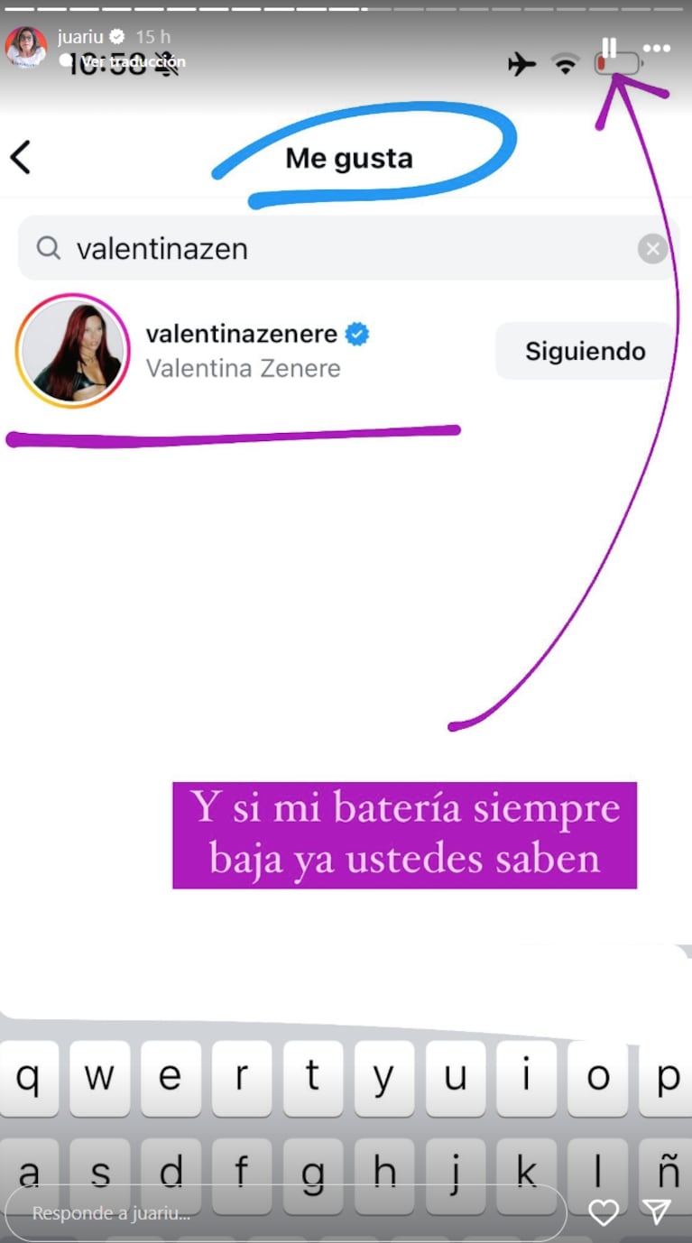 Juariu mostró las pruebas que vinculan a Sebastián con Valentina.