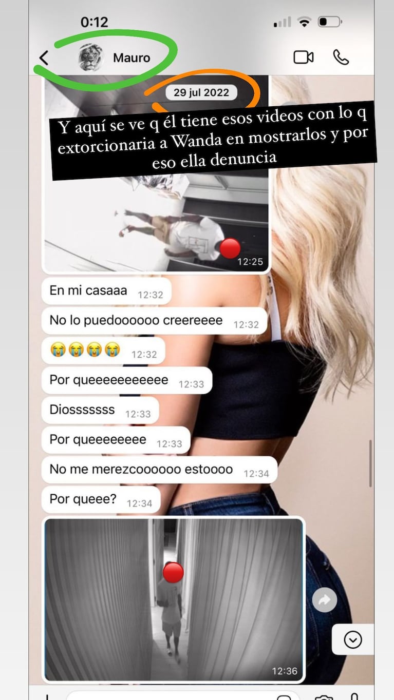 Juariu publicó chats de Wanda Nara con  Mauro Icardi.