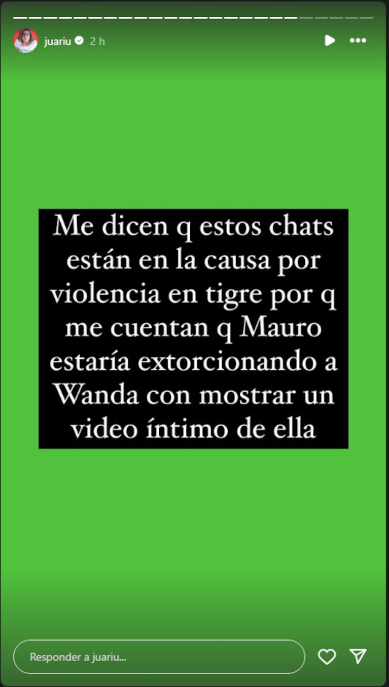 Juariu sobre los chats de Wanda Nara con  Mauro Icardi.