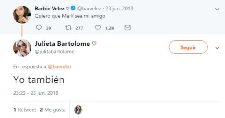 Juli Bartolomé, actual conquista de Fede Bal, es amiga de Barbie Vélez: sus cariñosos mensajes en las redes 