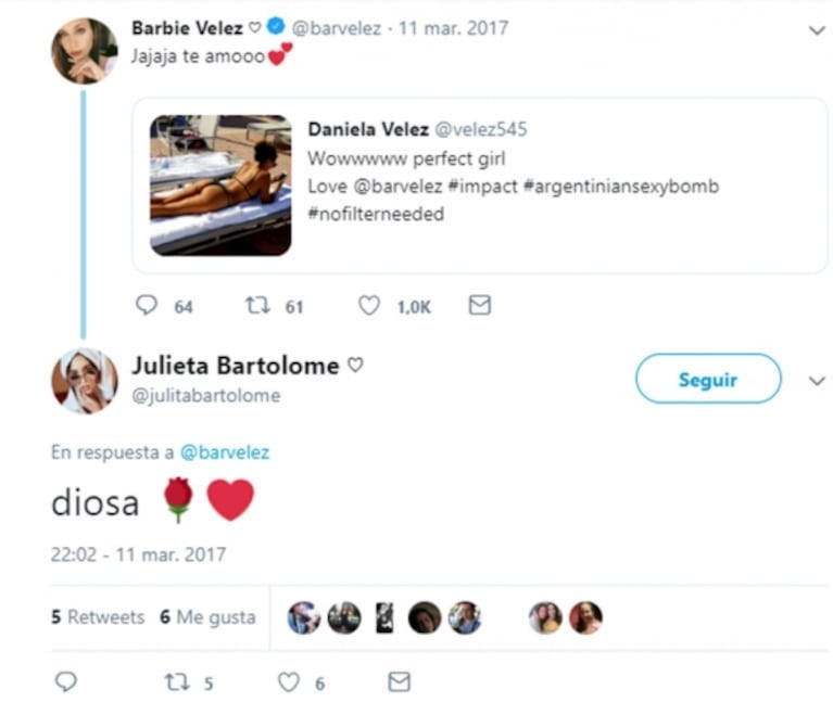 Juli Bartolomé, actual conquista de Fede Bal, es amiga de Barbie Vélez: sus cariñosos mensajes en las redes 