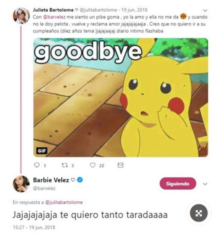 Juli Bartolomé, actual conquista de Fede Bal, es amiga de Barbie Vélez: sus cariñosos mensajes en las redes 