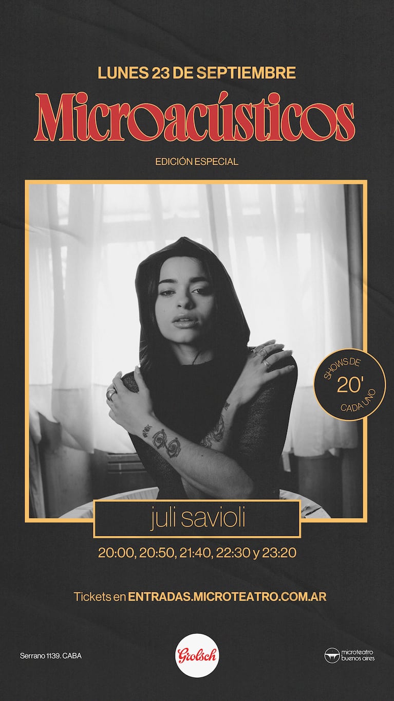 Juli Savioli en Microteatro el 23 de septiembre: así será el show