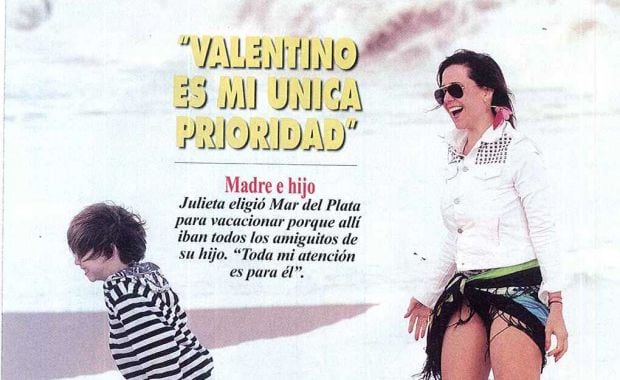 Julieta Camaño y su hijo Valentino. (Foto: revista Pronto).