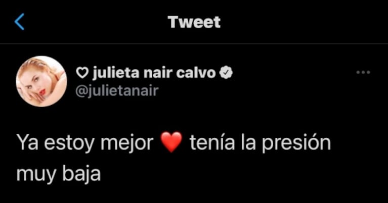 Julieta Nair Calvo contó cómo se encuentra tras bailar descompuesta en La Academia : "Tenía la presión muy baja"