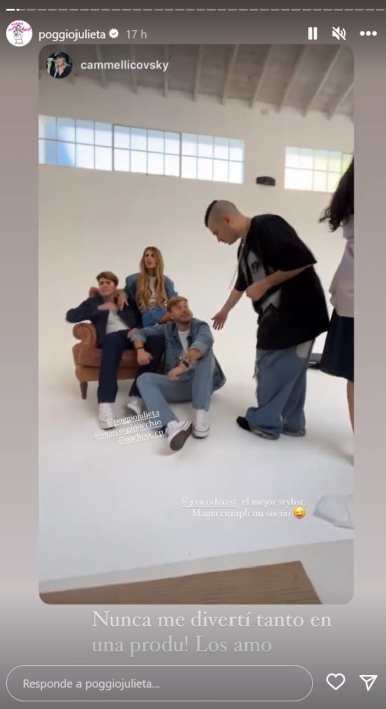 Julieta Poggio, Marcos Ginocchio y Nacho Castañares protagonizaron su primera sesión de fotos juntos: "Nunca me divertí tanto"