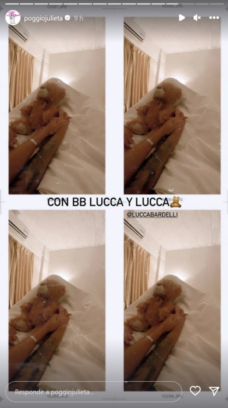  Julieta Poggio pasó su primera noche después de Gran Hermano con su novio Lucca Bardelli y lo retrató con una foto