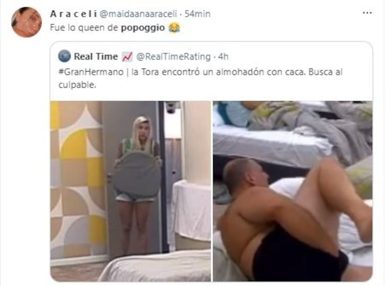 Julieta sufrió un accidente escatológico en Gran Hermano y en las redes se dispararon los memes: "Popoggio"