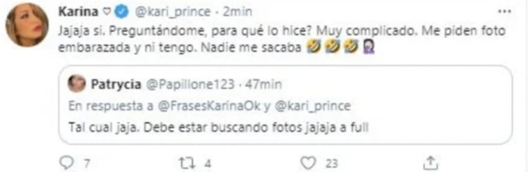 Karina La Princesita reveló por qué no tiene fotos de cuando estaba embarazada de su hija: "Nadie me sacaba"