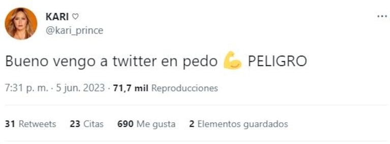 Karina La Princesita se emborrachó y publicó preocupantes mensajes en sus redes: "Siento ganas de tomar y melancolía"