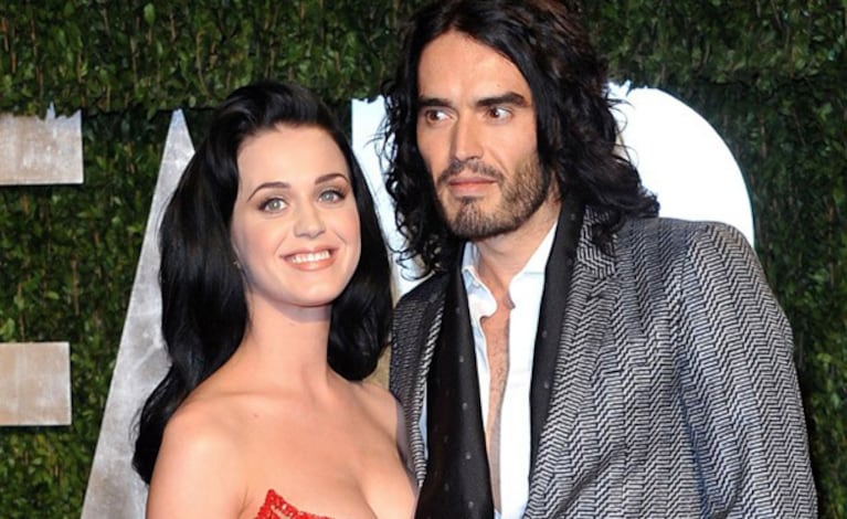 Katy Perry y Russel Brand, en tiempos mejores (Foto: Web). 